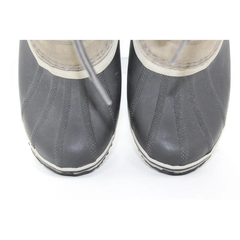 Sorel Slimpack II Lace Waterproof Duck Boots Leather Suede Gray NL2348-052 Sz 10